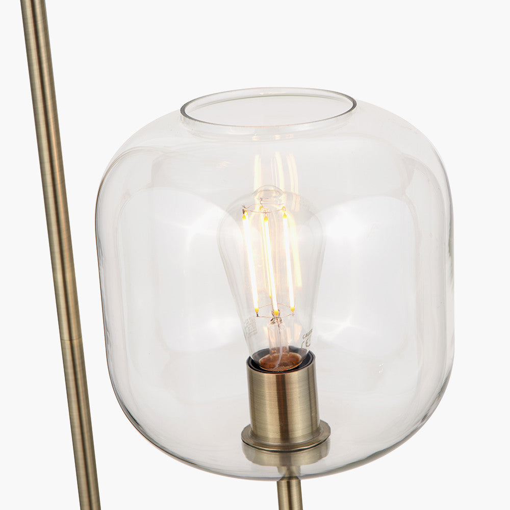 Florence Black Metal & Glass Floor Lamp